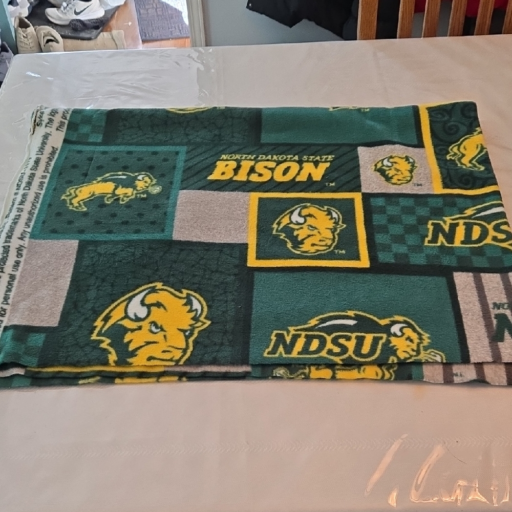 NDSU Bison Green and Yellow Fabric Approx 60x48in